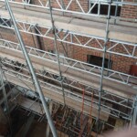 scaffolding to the side of a building in Somerset